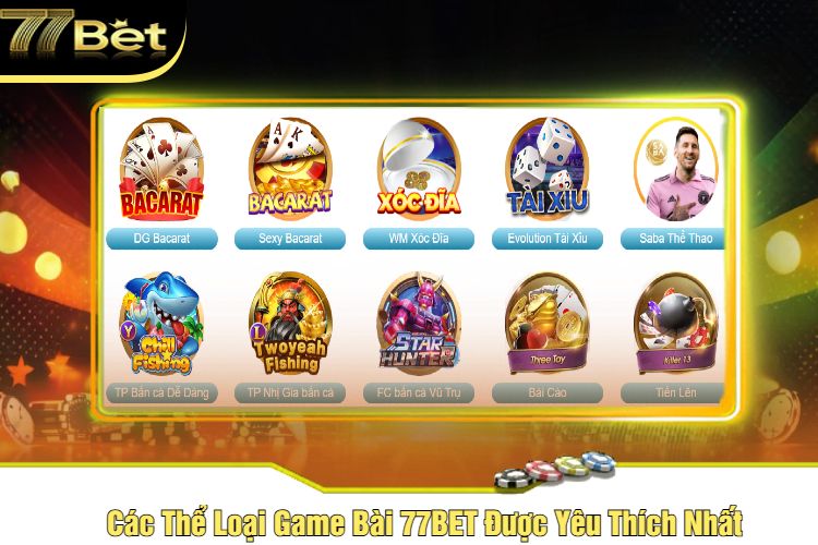 Các Thể Loại Game Bài 77BET Được Yêu Thích Nhất